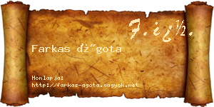 Farkas Ágota névjegykártya