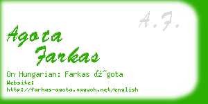 agota farkas business card